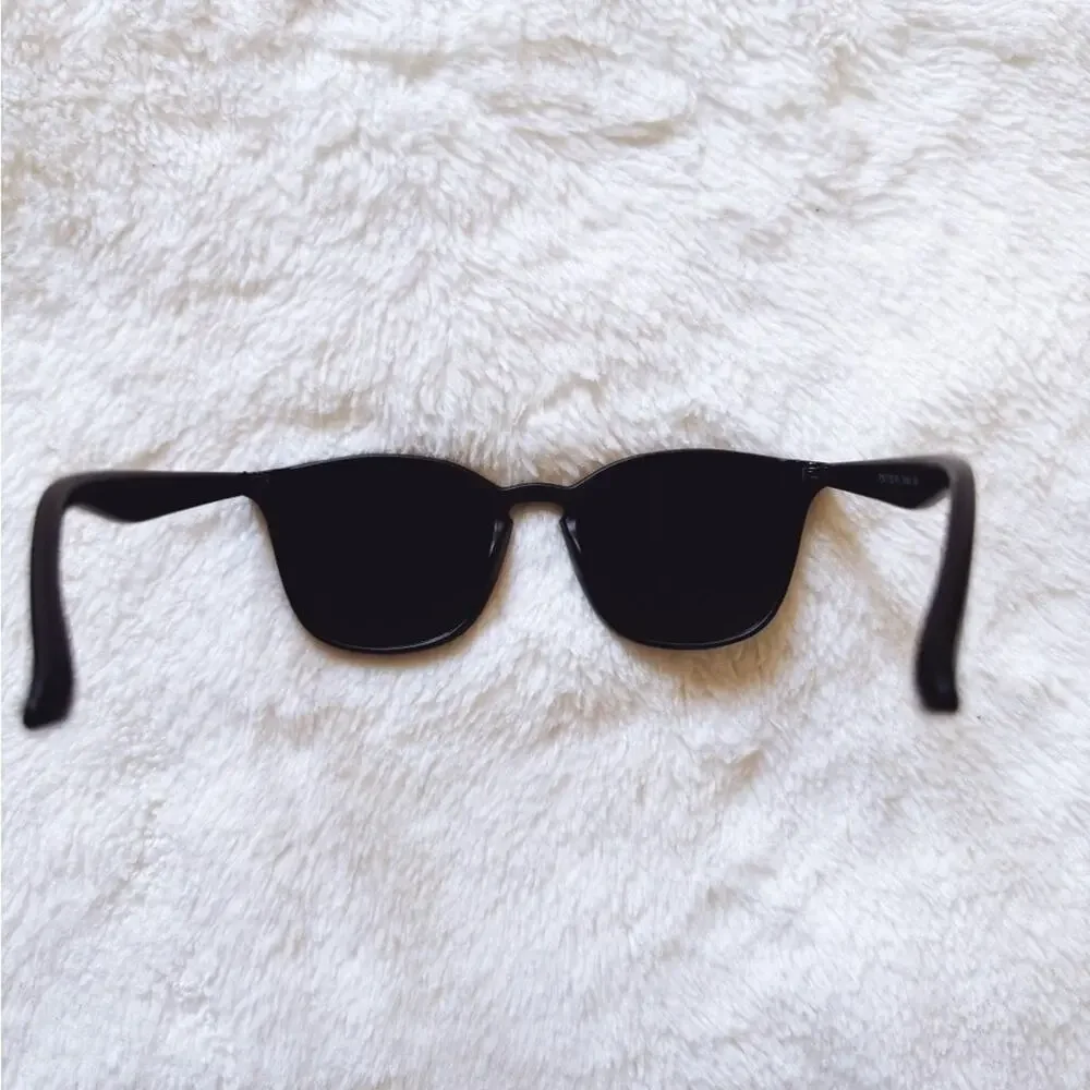 Milo Black W/ Green Lenses Oversized Oval Horn Rims Sunglasses